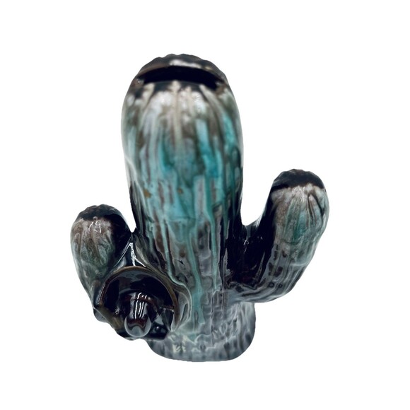 Vintage Cactus Bank w Original Stopper Southwest Design w Gun & Hat Japan - Picture 5 of 9